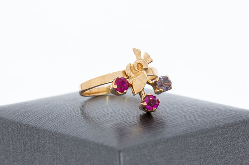 Edelsteen dames ring 14 karaat goud - 17,5 mm