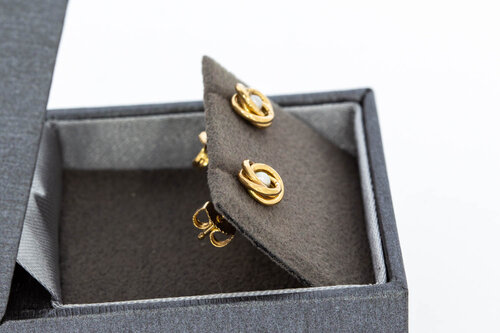 14 karaat gouden Parel oorknopjes - 0,7 cm