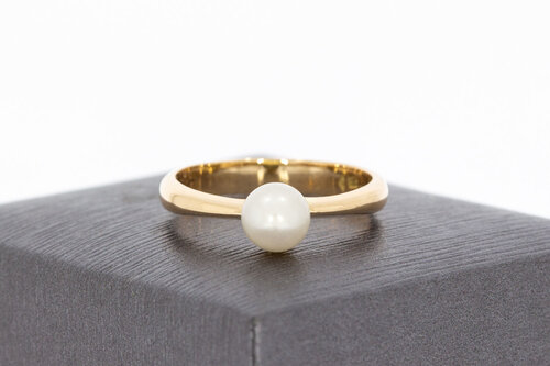 Dames Parelring 14 Karaat goud - 18,5 mm