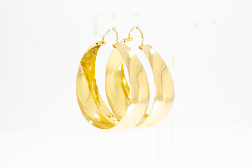 Brede 18 Karaat gouden Creolen Dames - 4,4 cm