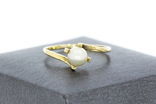 14 Karaat geelgouden Parel ring dames- 18,3 mm