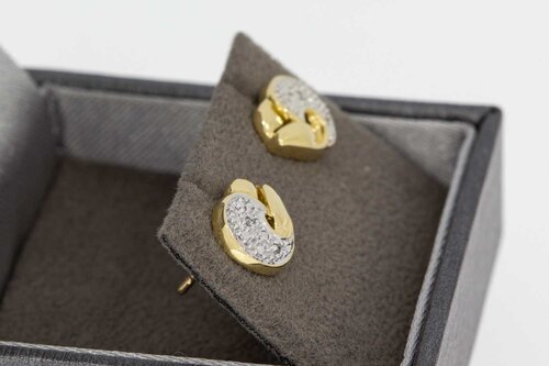 Diamant Oorstekers 14 karaat goud