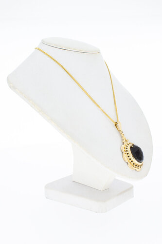 Vintage 14 Karaat gouden Granaat hanger