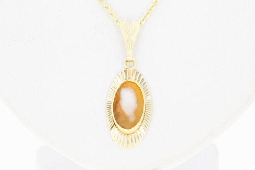 14 Karaat goud vintage Camee hanger