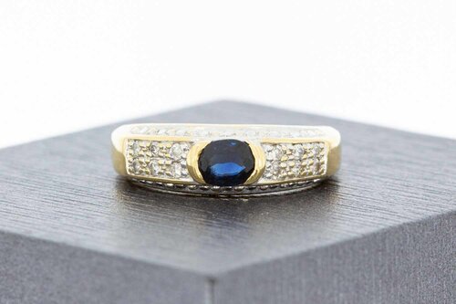 18 Karaat edelstenen damesring - 16,4 mm