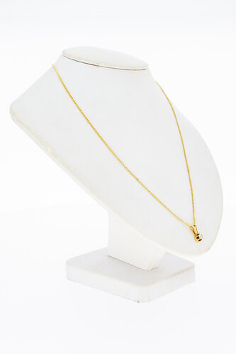 14 Karaat gouden hanger met Diamant
