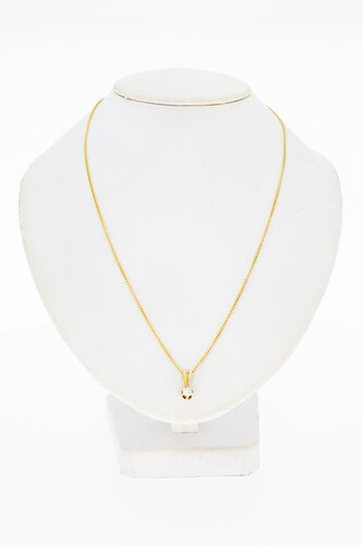 14 Karaat gouden hanger met Diamant