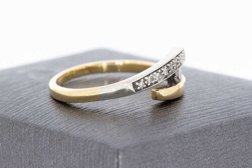 14 Karaat bicolor Diamant damesring - 18 mm