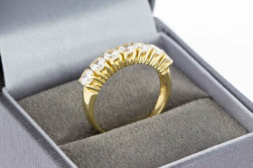 14 Karaat dames ring met Zirkonia - 17,5 mm