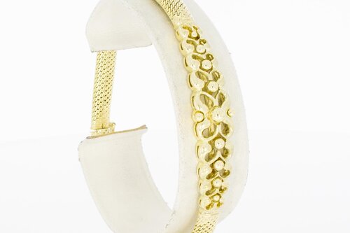 14 karaat gevlochten dames armband - 19,5 cm