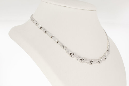 14 Karaat witgouden dames Collier - 43 cm