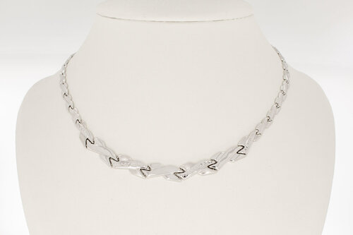 14 Karaat witgouden dames Collier - 43 cm