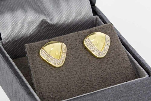 14 Karaat bicolor gouden Oorstekers dames