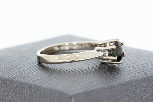 14 Karaat witgouden Saffier ring - 15,7 mm