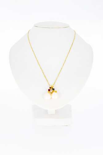 18 Karaat hangers met Edelstenen en Parels