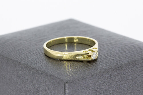 Gouden Pink damesring 14 Karaat - 16 mm