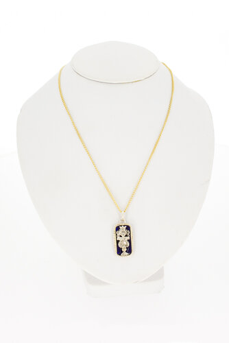 14 karaat dames hanger met diamant 