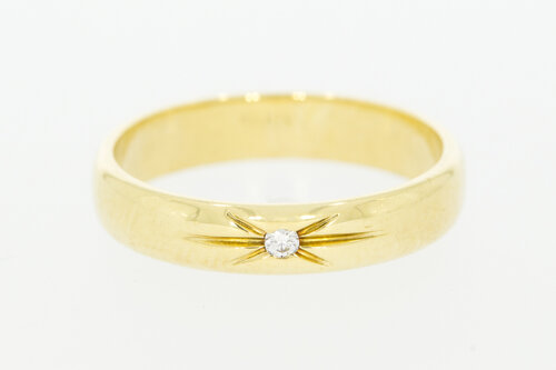 14 Karaat gouden diamant ring dames - 17,7 mm