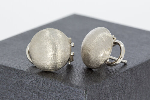 Oorclips 18 karaat wit goud - 1,2 cm