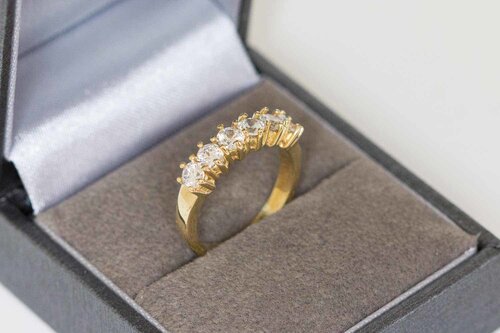 18 Karaat goud dames Topaas ring - 15,6 mm