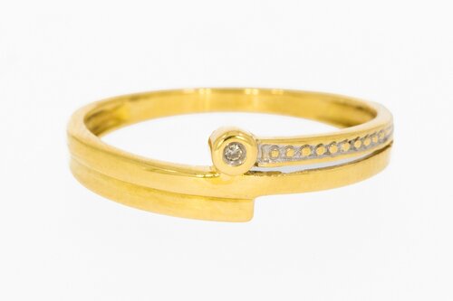 18 karaat gouden diaman ring - 17,8 mm