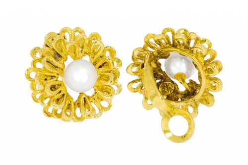 14 karaat parel oorbellen dames - 1,9 cm