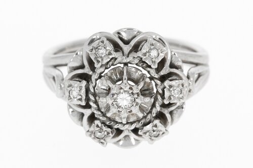 18 Karaat gouden diamant dames ring -16,8 mm