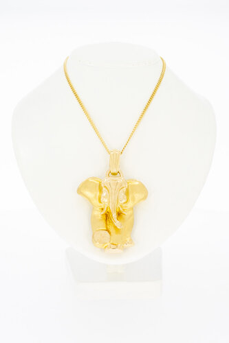 18 Karaat gouden Olifant hanger - 3,3 cm