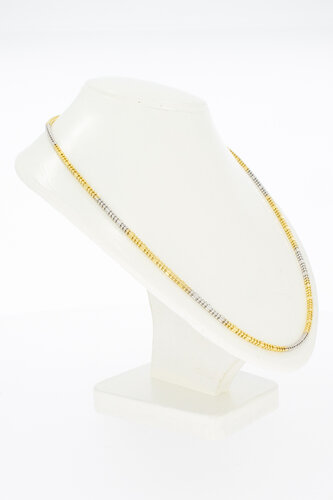 18 Karaat gouden bicolor ketting - 46  cm