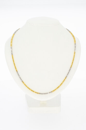 18 Karaat gouden bicolor ketting - 46  cm
