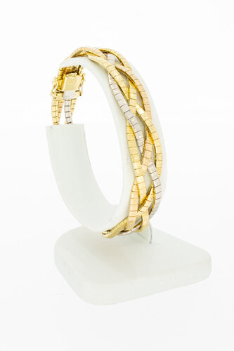 Gevlochten armband 18 Karaat goud - 19,1 cm