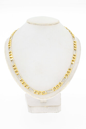 18 Karaat bicolor gouden Figaro ketting - 46,1 cm