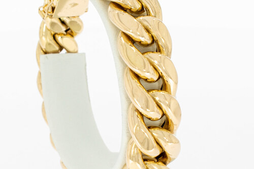 Brede Gourmet armband 18 Karaat goud - 19,9 cm