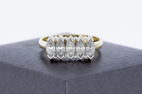 14 Karaat gouden Saffier damesring - 18,2 mm