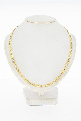 18 Karaat bicolor Valkoog ketting - 52,2 cm