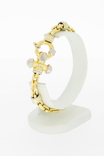 18 Karaat bicolor Ankerarmband - 21,1 cm