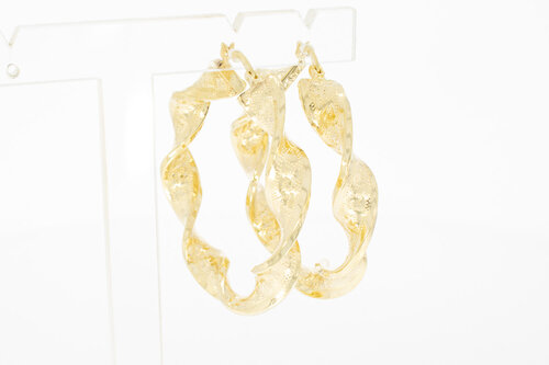 14 Karaat gouden Wokkel Creolen - 4,7 cm