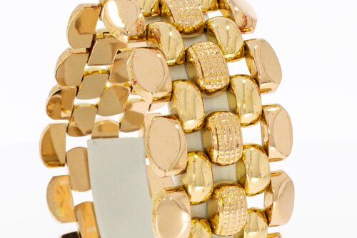 Brede 18 Karaat goud Vintage armband - 21,1 cm