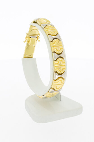 Platte 18 Karaat goud Koningsarmband - 20,2 cm