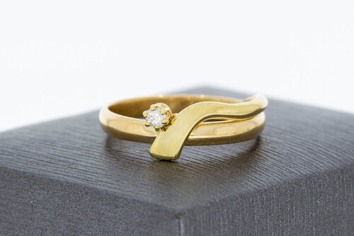 14 karaat gouden diamant ring - 18,4 mm
