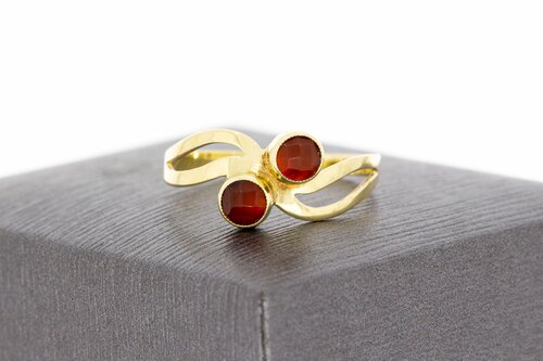 14 karaat vintage Granaatring - 19 mm
