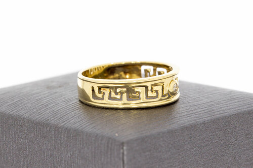 14 karaat ring met diamant - 17,8 mm