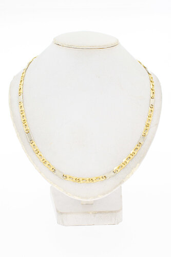 18 Karaat bicolor Valkoog ketting - 60,3 cm