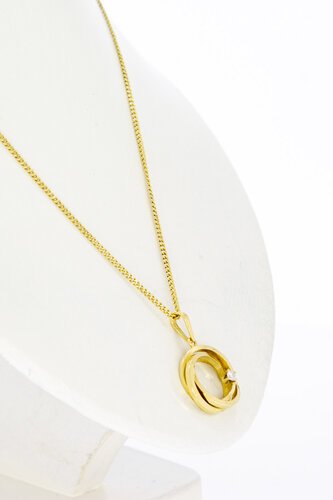 18 Karaat geelgouden Saffier hanger - 1,3 cm