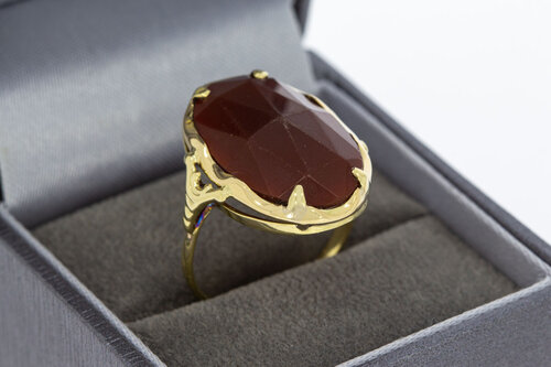 14 karaat vintage Carneoolring - 18,7 mm