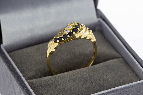 14 karaat gouden Saffier ring - 17,9 mm