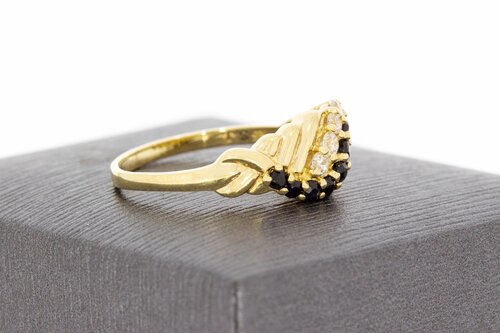 14 karaat gouden Saffier ring - 17,9 mm