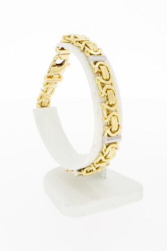 14 Karaat bicolor Koningsarmband - 21,5 cm