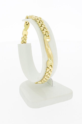 Gouden 14 Karaat Tank armband - 19 cm