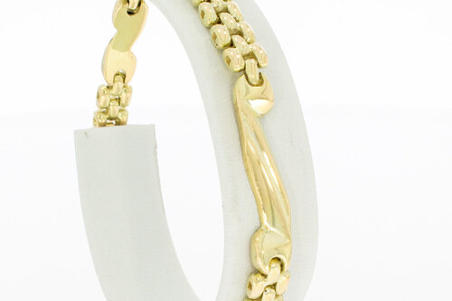 Gouden 14 Karaat Tank armband - 19 cm